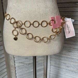 JUICY COUTURE of Los Angeles Gold Hoop Circle Chain Belt in Gold Size Med/Large
